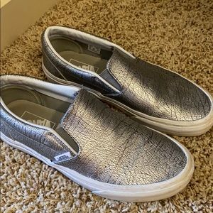 SIlver/Metallic Vans Slip On